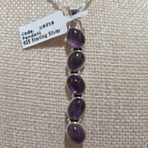 Silver Amethyst Pendant Necklace